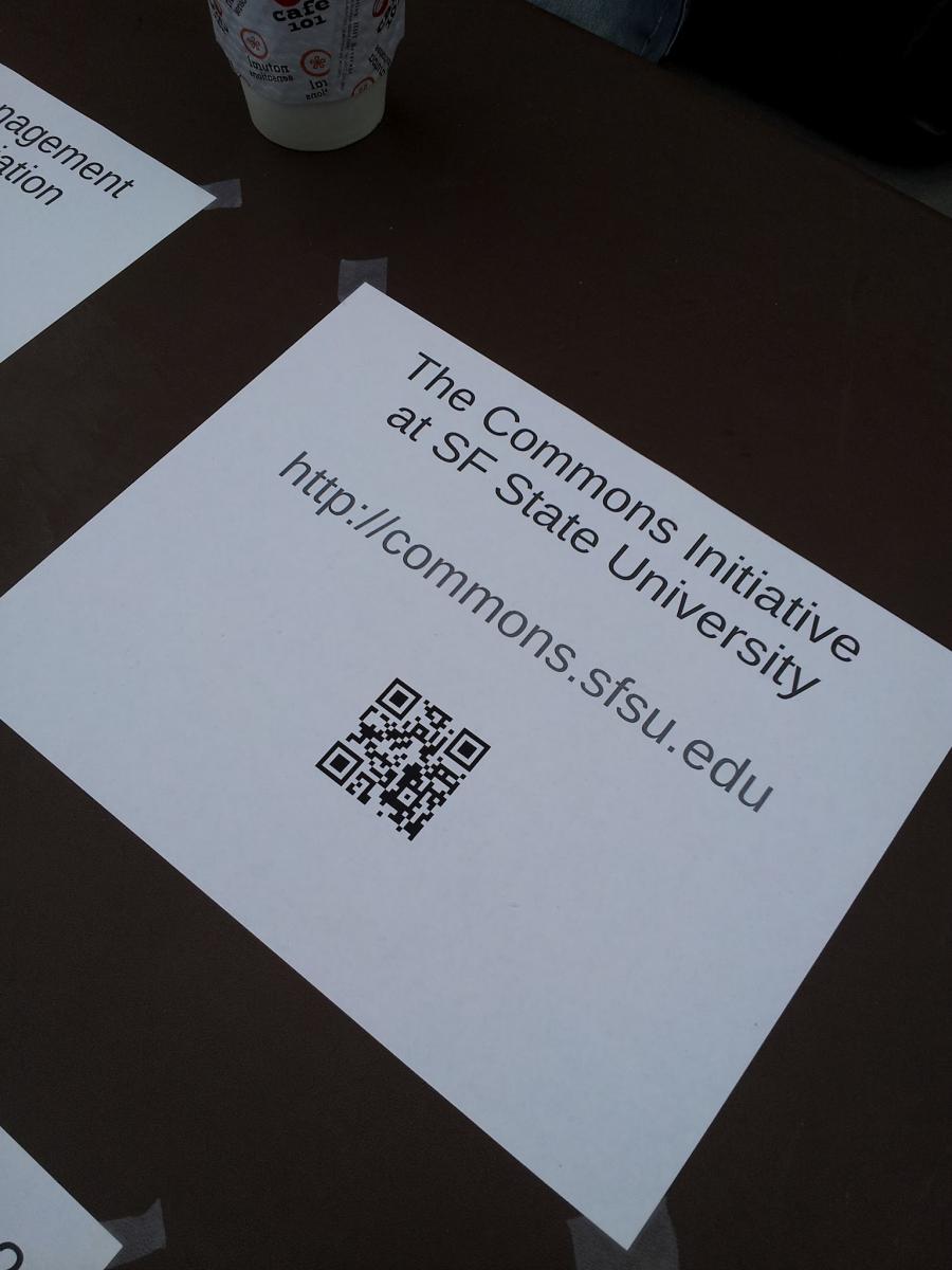 Commons Initiative at SF State University QR Code Flyer