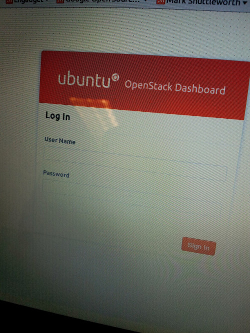 Ubuntu Openstack Dashbaord Login Screen